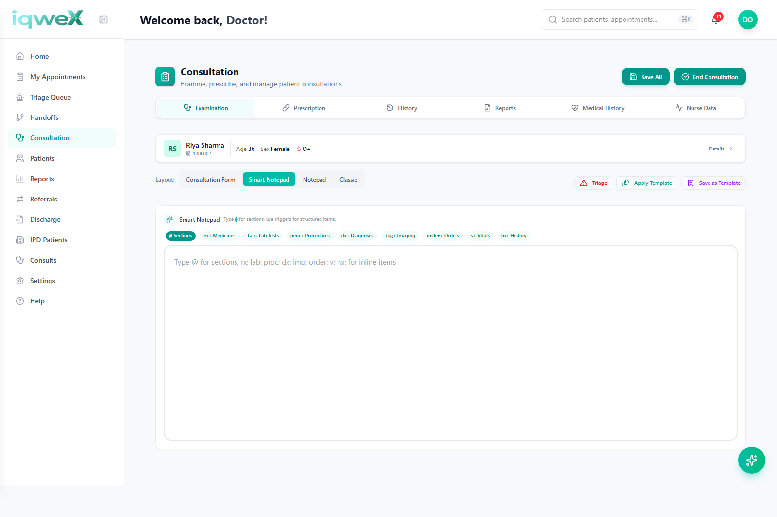 Doctor smart notepad